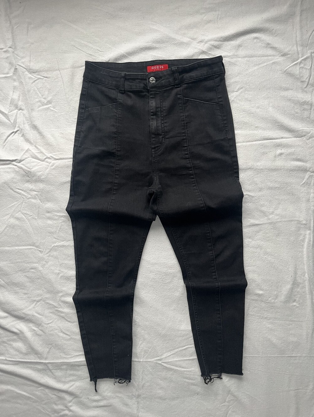 Guess Black Women's Black Stretch Skinny Moto Jeans Jeggings